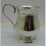 A silver christening cup, London 1920, with initials, 67g