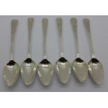 A set of six George III silver brite cut spoons, London 1792, 76g