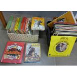 A box of children's annuals and a box of 1960's and onwards LP records **PLEASE NOTE THIS LOT IS NOT