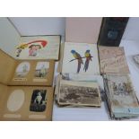 Postcards and keepsake albums plus signed celebrity photographs and ephemera