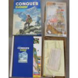 A Conquer Everest board game and a HMS Prince model kit