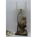 A limited edition Neapolitan Guiseppe Armani owl table lamp, 1928/5000, height of owl 39cm