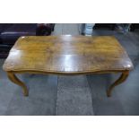 A French walnut coffee table