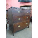 A George III oak chest of drawers