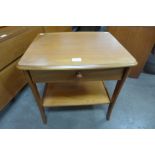 A Sutcliffes teak single drawer occasional table