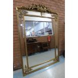 A large French style gilt framed mirror, 192cms x 135cms (M24238) #