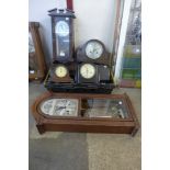 Assorted mantel clocks and wall clocks