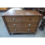 A Regency inlaid mahogany secretaire chest of drawers