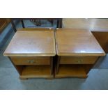 A pair of Younger teak bedside cabinets