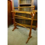 A Victorian Gothic Revival mahogany towel rail