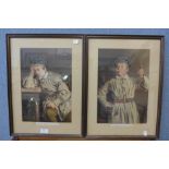 A pair of Pears prints, framed