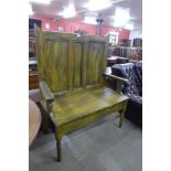 A painted pine settle