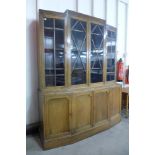 A Heals style Art Deco oak breakfront bookcase