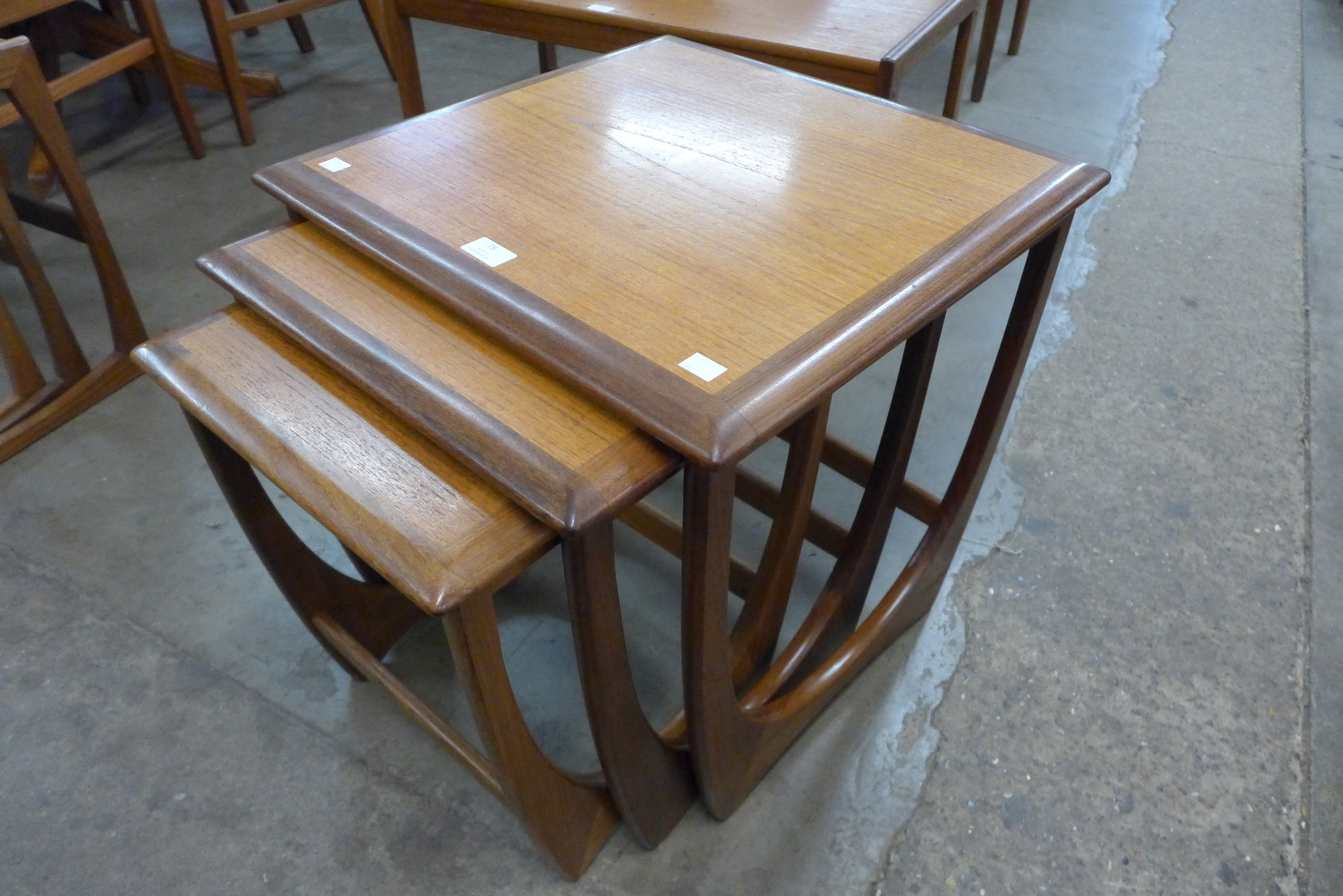 A G-Plan Astro teak nest of tables