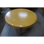 A Stateroom teak circular coffee table