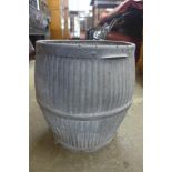 A galvanised dolly tub