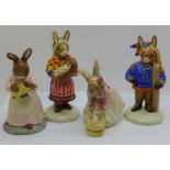 Four Royal Doulton Bunnykins figures