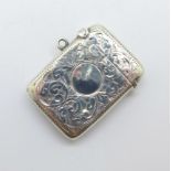 A small silver vesta case, Birmingham 1910, 13g