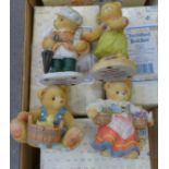 Nine Cherished Teddies Teddy bears, boxed