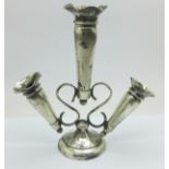 A silver epergne with weighted base, Birmingham 1919, 147g, a/f