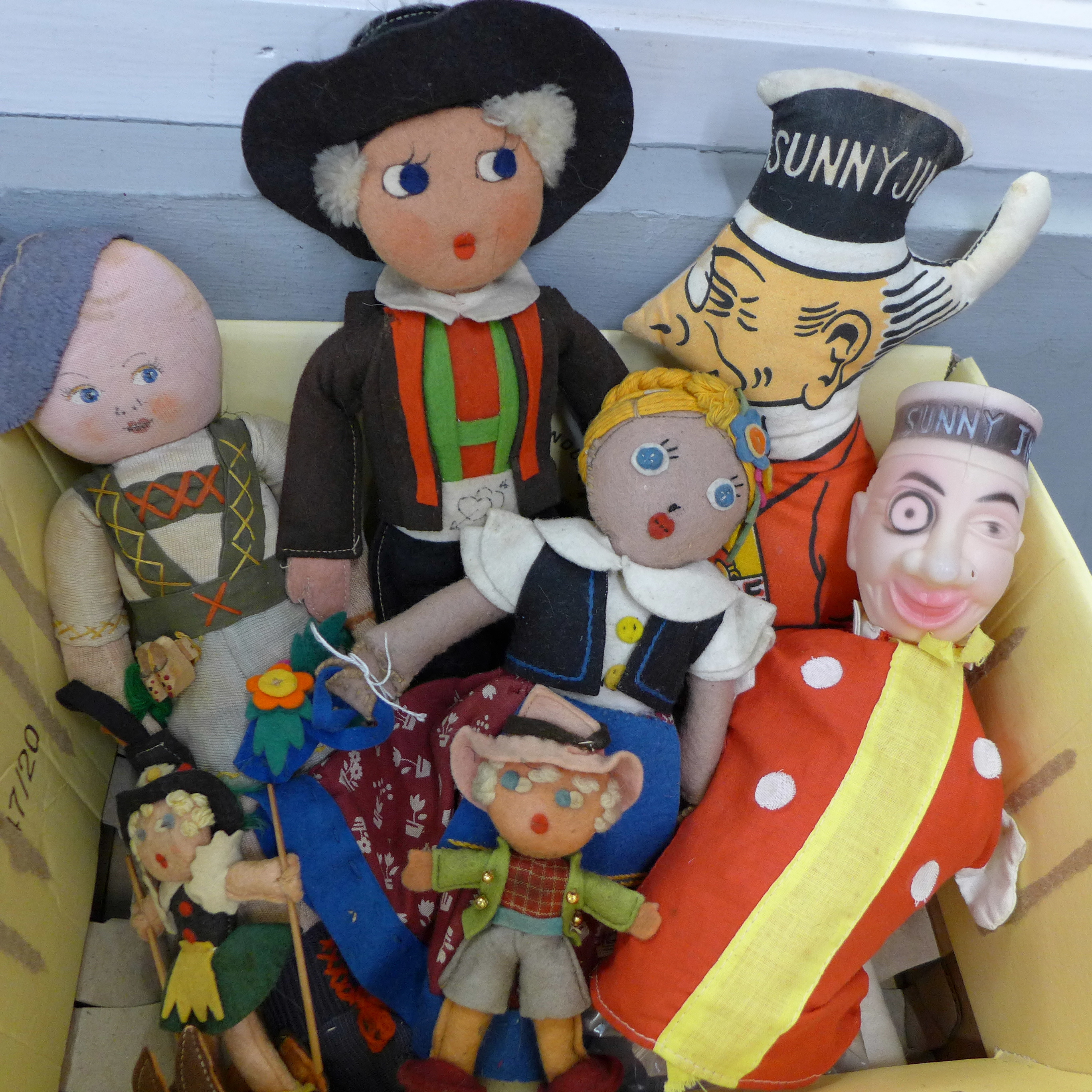 A Sunny Jim soft toy glove puppet and Scandinavian toys