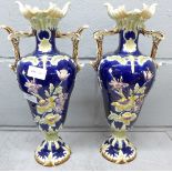A pair of continental vases, one a/f **PLEASE NOTE THIS LOT IS NOT ELIGIBLE FOR POSTING AND