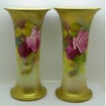 Two Royal Worcester vases, date codes for 1897 and 1899, the later one signed M. Hunt, 23cm
