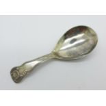 A silver caddy spoon (marks partially worn), 9.5g