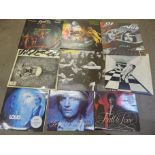 Twenty LP records, Def Leppard, Santana, Status Quo, Deep Purple, etc. and five 10" singles