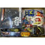 Star Wars Galactic vehicles and Space Men, etc., boxed, Star Wars Darth Vader costume and