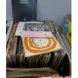 A collection of approximately 200 7" single vinyl records, pop and rock, 1960's to 1980's