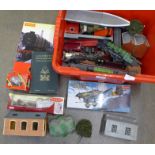 Model rail, a Hornby catalogue, Days Gone Trackside vehicle, boxed, etc.