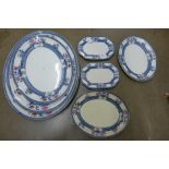 Seven Old Nankin serving plates **PLEASE NOTE THIS LOT IS NOT ELIGIBLE FOR POSTING AND PACKING**