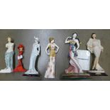 Six figurines including Red at Heart from the Thomas Kinkade Passion Fox Red Collection **PLEASE