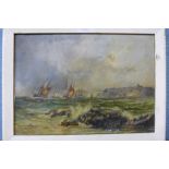 * Ashworth, shipping off the coast, oil on canvas, 25 x 35cms, a/f