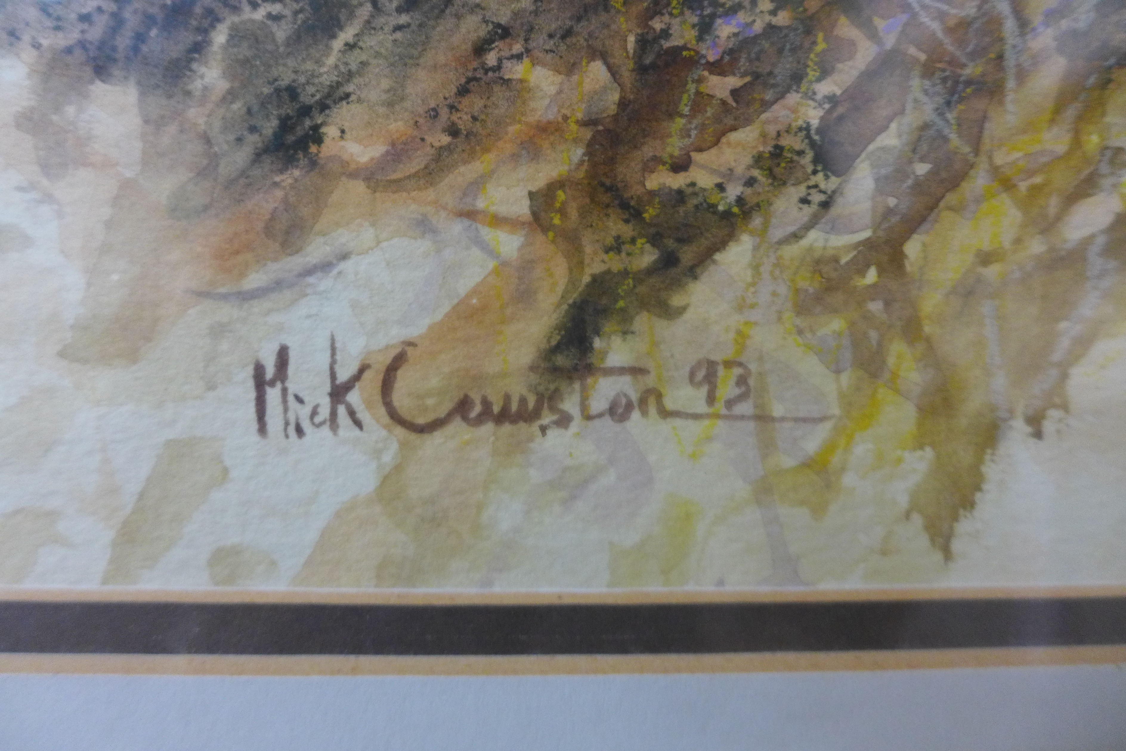 Mick Cawston (1959-2006), huntsman and gun dog, watercolour and pastel, 31 x 24cms, framed - Image 3 of 3