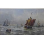 Thomas Bush Hardy (1842-1897), In The Medway, watercolour, dated 1889, 23 x 38cms, framed
