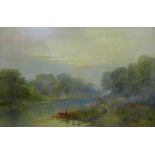 C. Harrison, Barrow on Trent, oil on canvas, dated 1880, framed