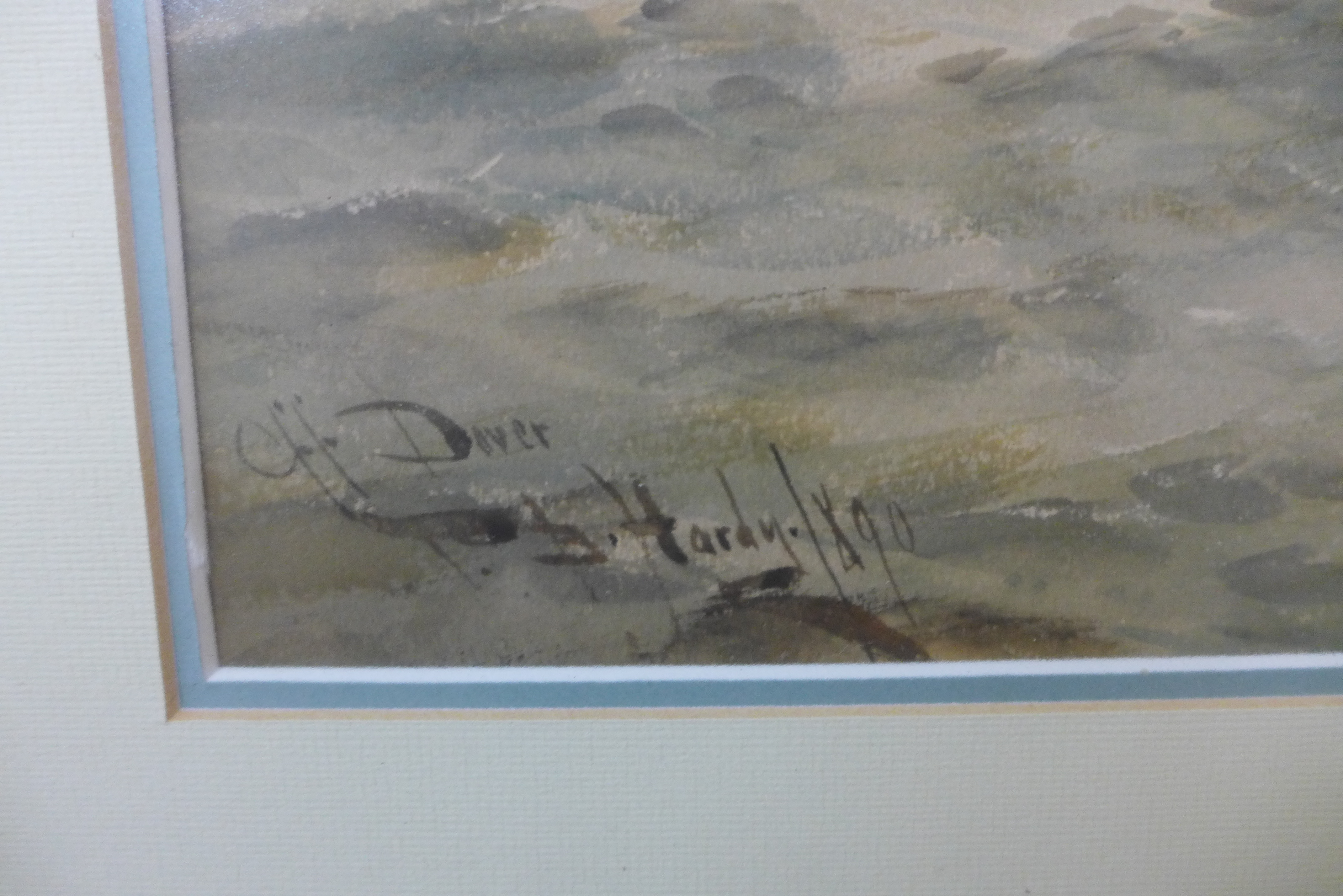 Thomas Bush Hardy (1842-1897), Off Dover, watercolour, dated 1890, 34 x 95cms, framed - Image 3 of 3