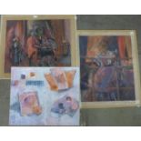 Ruth Cockayne, quantity of unframed works, pastels and watercolours, various sizes