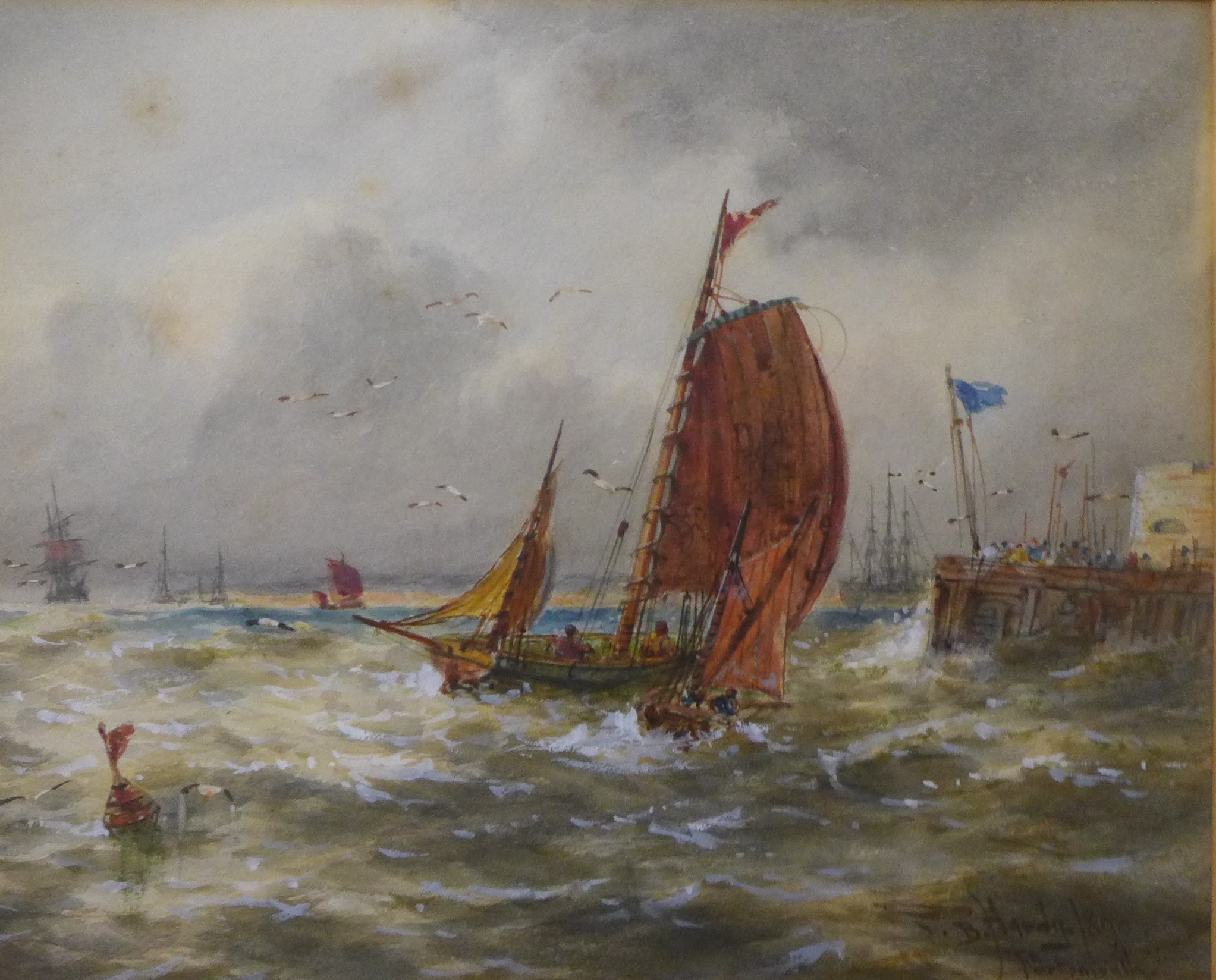 Thomas Bush Hardy (1842-1897), Portsmouth, watercolour, 19 x 23cms, framed
