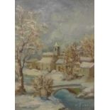 * Terrill, winter river landscape, oil on board, 23 x 17cms, framed