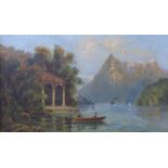 * Searl, Tell's Chapel lake Lucerne and Lake Thun, oil on canvas, 29 x 50cms, framed