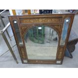 An Edward VII inlaid rosewood mirror