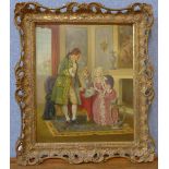 Pierre Delage (1883-1956), A Welcome Visitor, oil on board, 43 x 36cms, framed