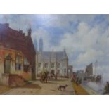 Flemish School (19th Century), Scheldt estuary scene, Antwerp , oil on canvas, indistinctly signed