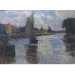 G. Smith, Dutch river landscape, oil on canvas, 27 x 37cms, framed