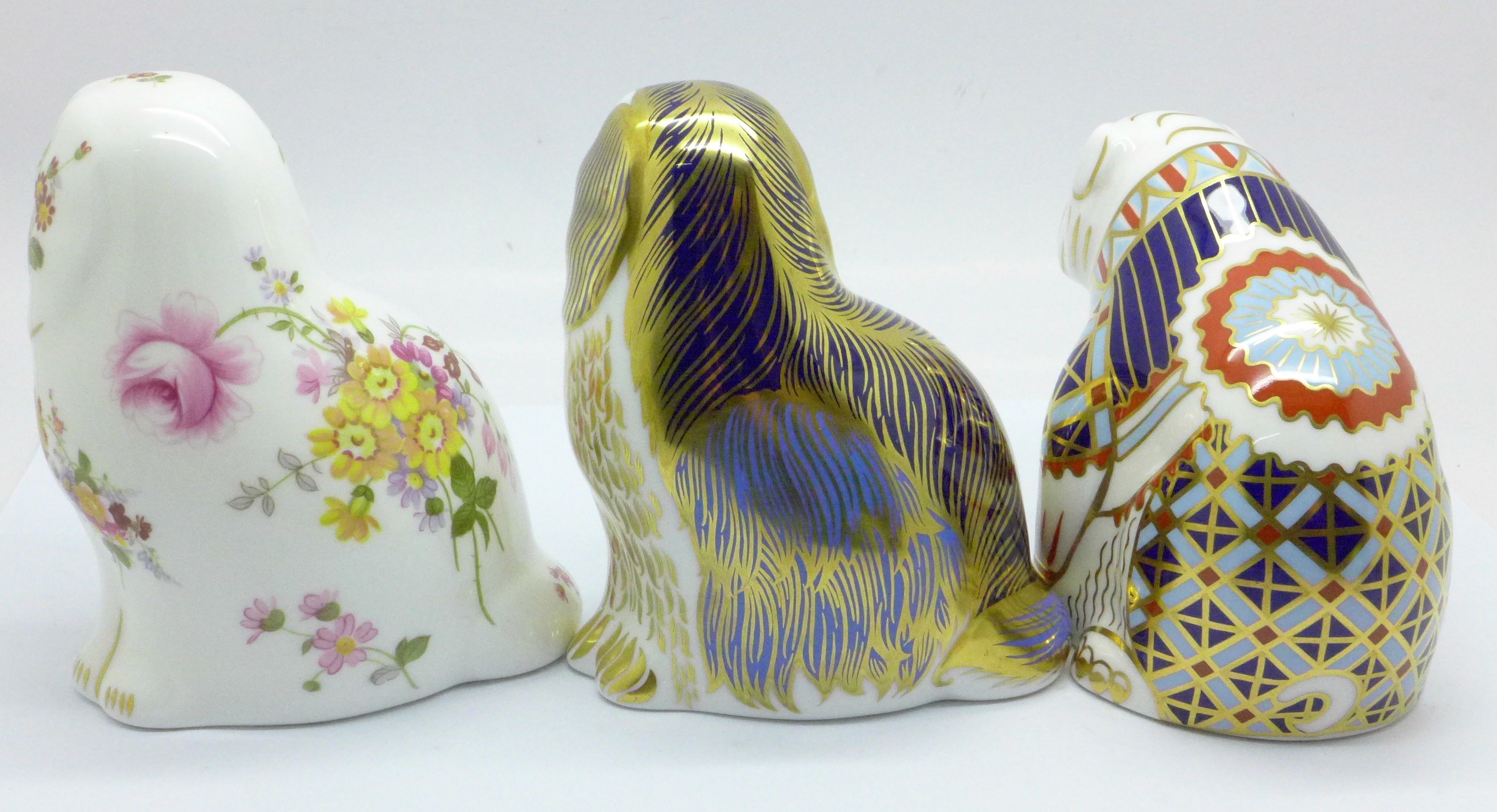 Three Royal Crown Derby paperweights, Derby Posie Spaniel, limited edition 499 of 1500, Bulldog with - Image 3 of 6