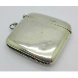 A silver vesta case by Walker & Hall, 42g