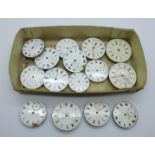 A collection of pocket watch movements